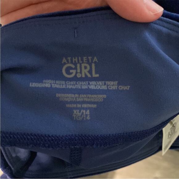 NWT Athleta Girl High Rise Chit Chat Velvet Tight Blue/Navy - Picture 11 of 12